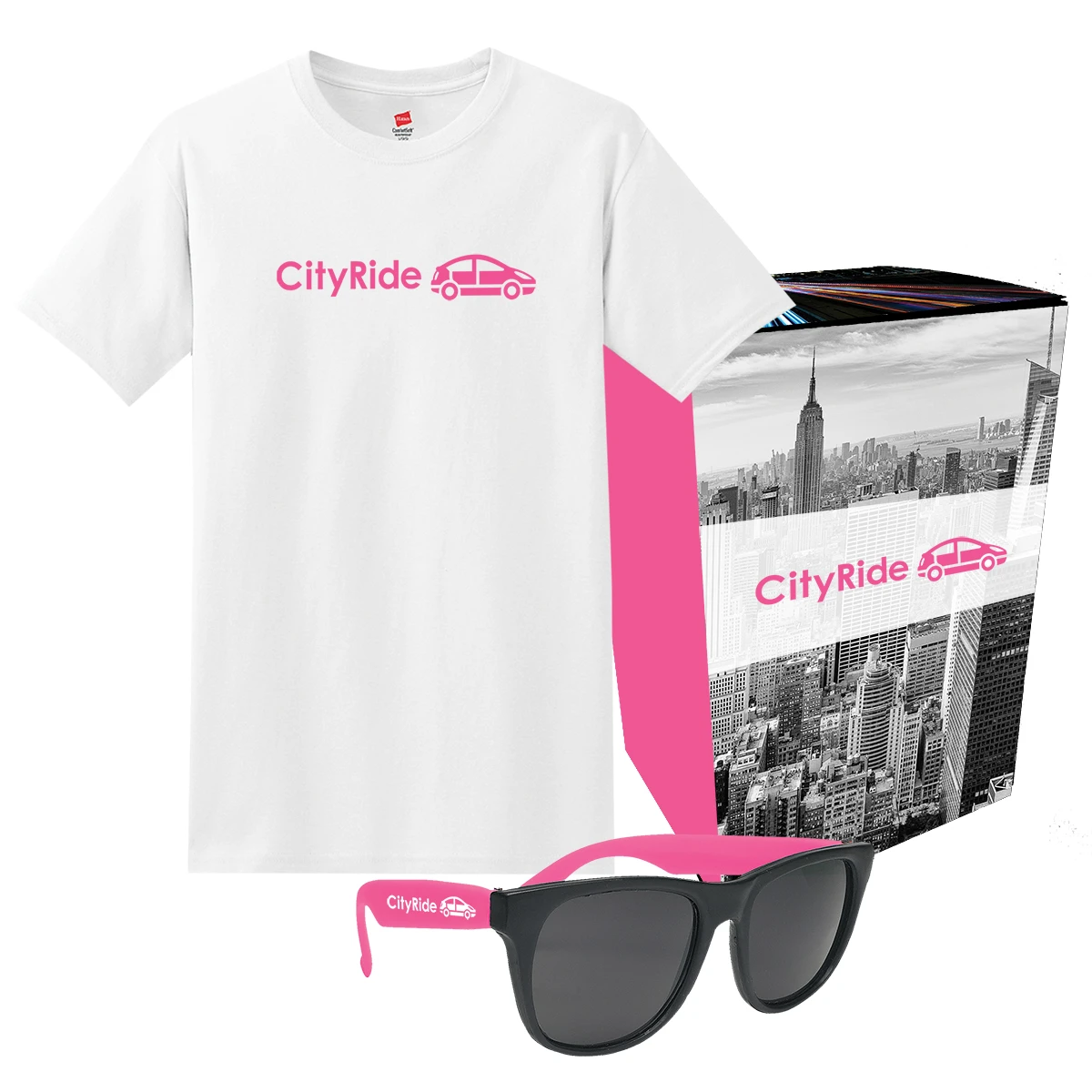 Hanes® T-Shirt And Sunglasses Combo Set With Custom Box
