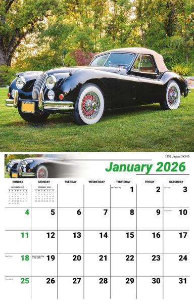 Galleria Wall Calendar 2026 Classic Cars