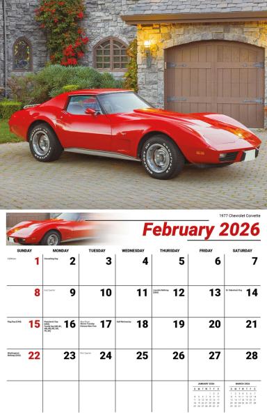 Galleria Wall Calendar 2026 Classic Cars