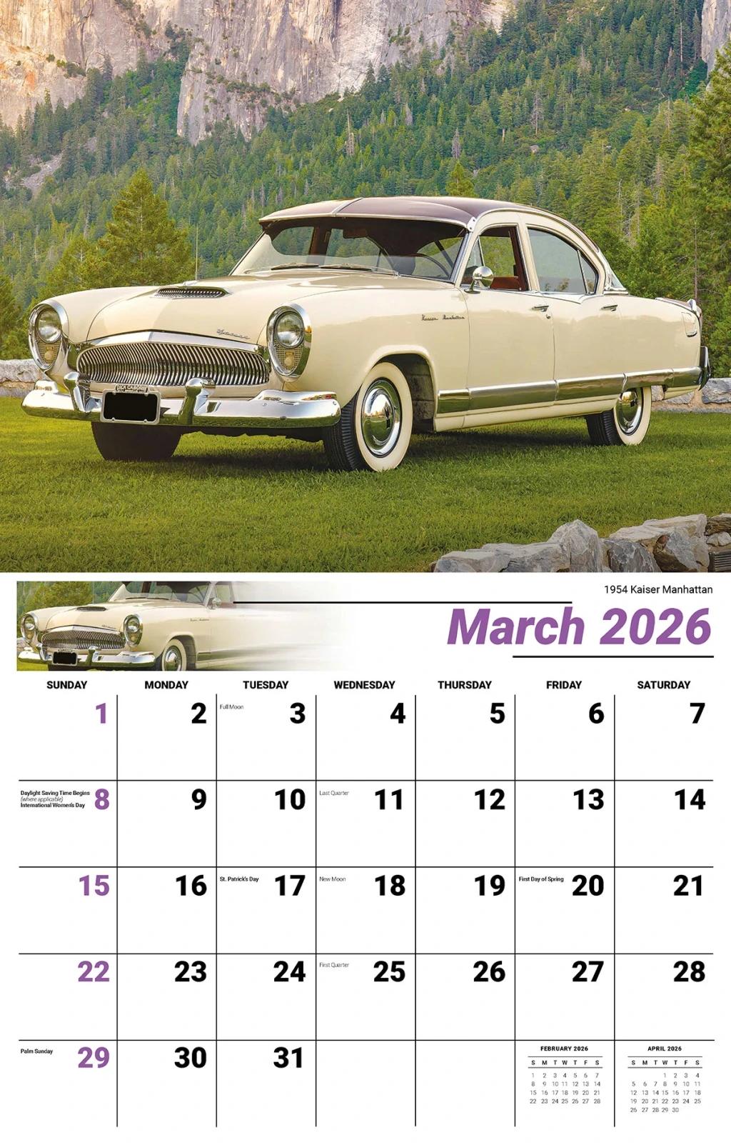 Galleria Wall Calendar 2026 Classic Cars