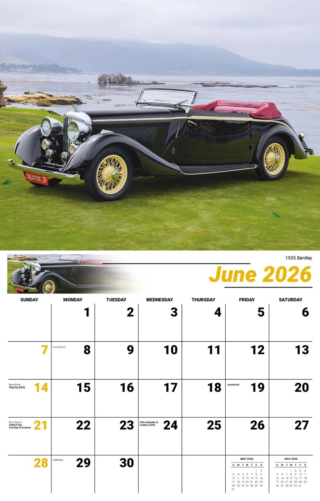 Galleria Wall Calendar 2026 Classic Cars