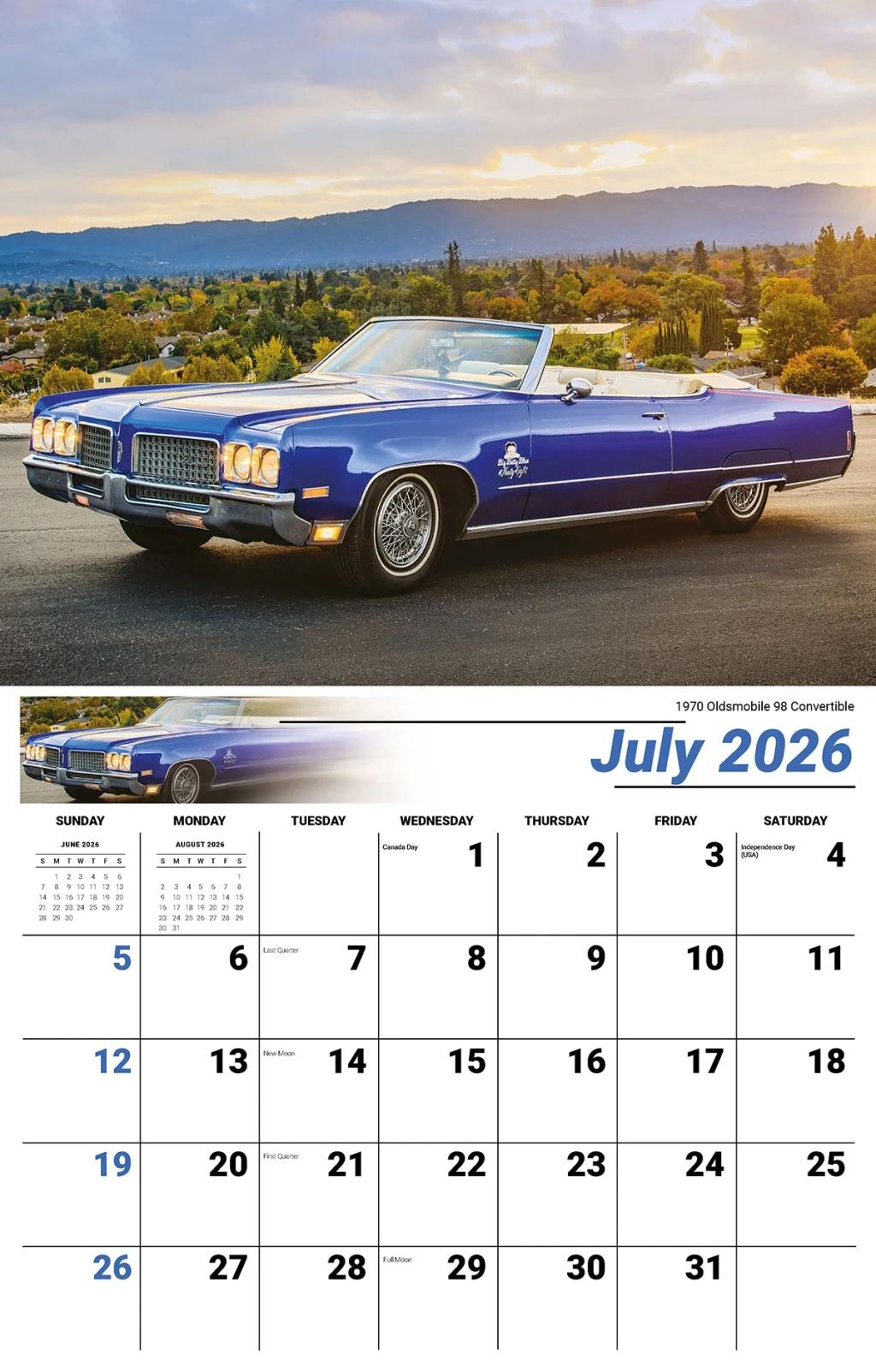 Galleria Wall Calendar 2026 Classic Cars