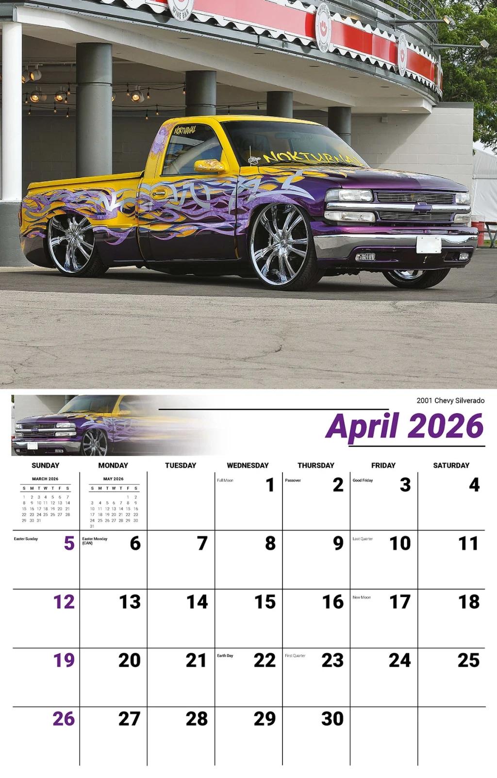 Galleria Wall Calendar 2026 Pumped Up Pickups