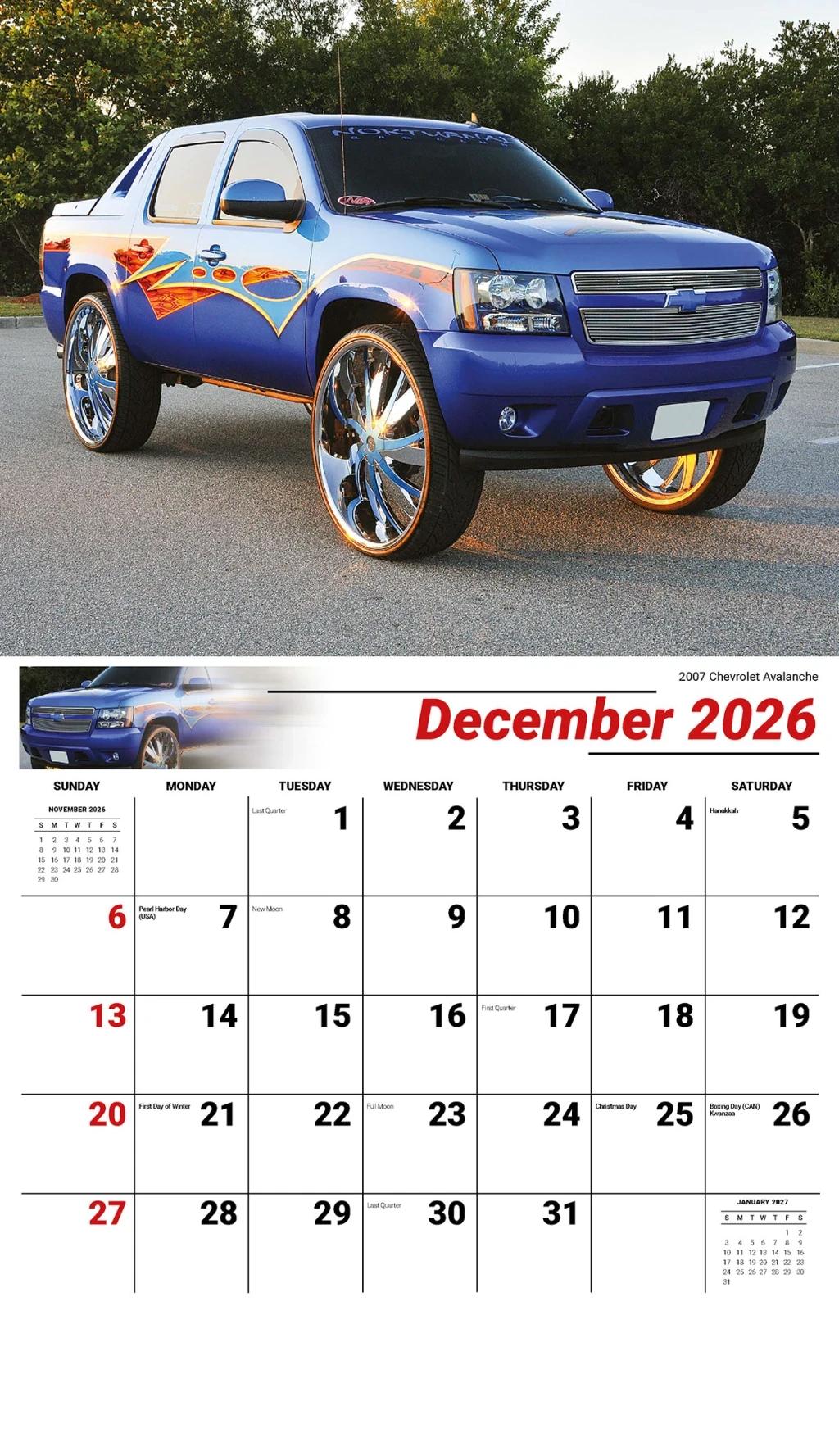 Galleria Wall Calendar 2026 Pumped Up Pickups