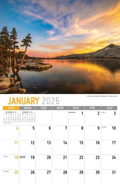Galleria Wall Calendar 2026 Scenes of California