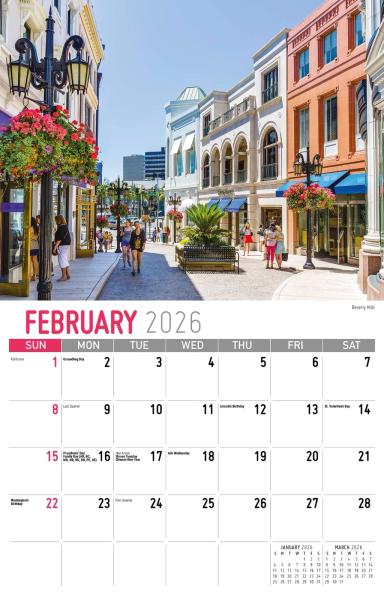 Galleria Wall Calendar 2026 Scenes of California
