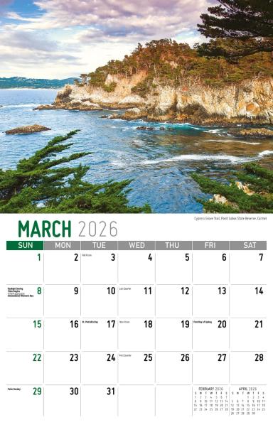 Galleria Wall Calendar 2026 Scenes of California