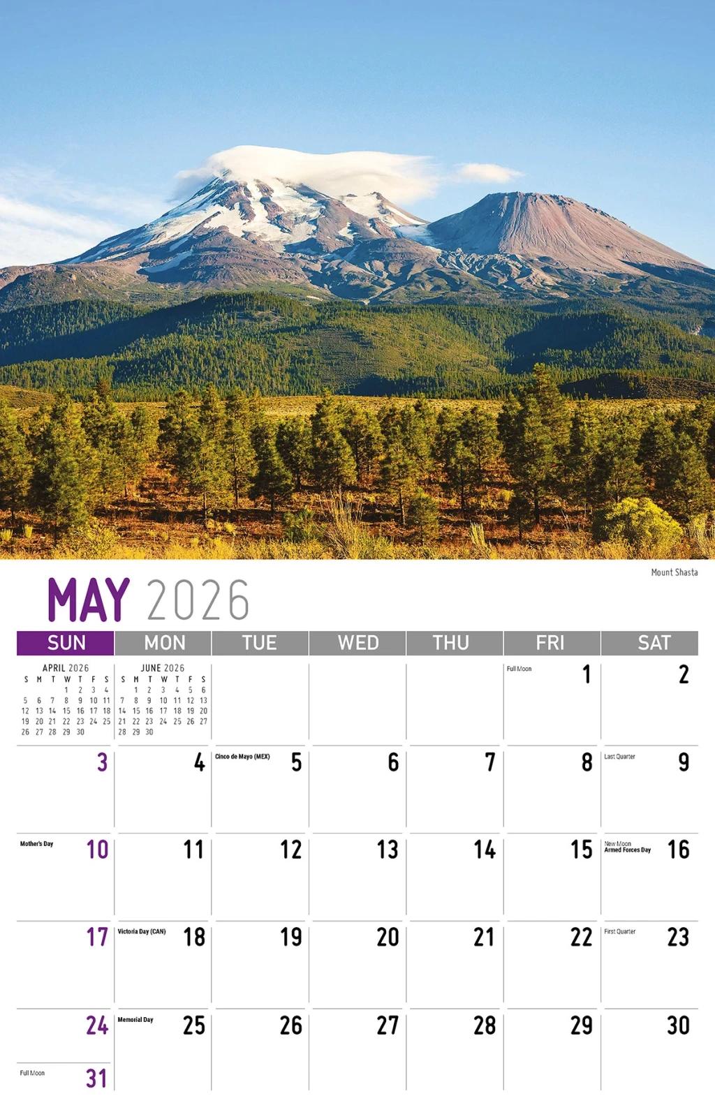 Galleria Wall Calendar 2026 Scenes of California