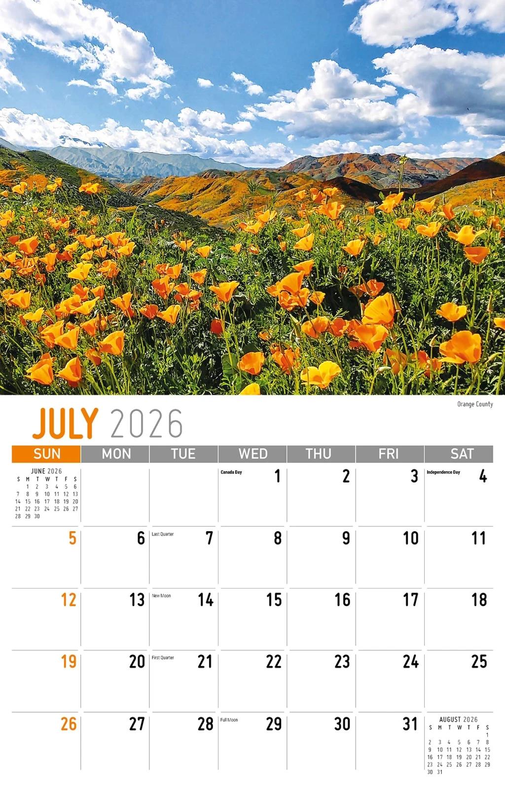 Galleria Wall Calendar 2026 Scenes of California
