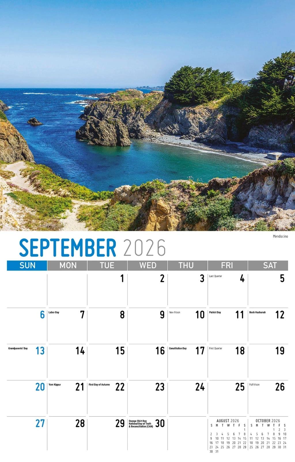Galleria Wall Calendar 2026 Scenes of California