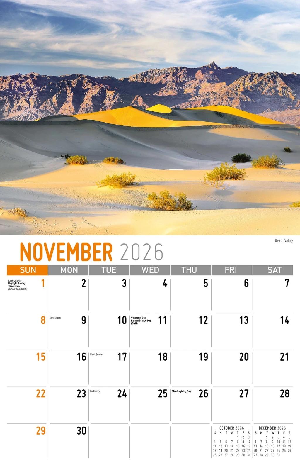 Galleria Wall Calendar 2026 Scenes of California