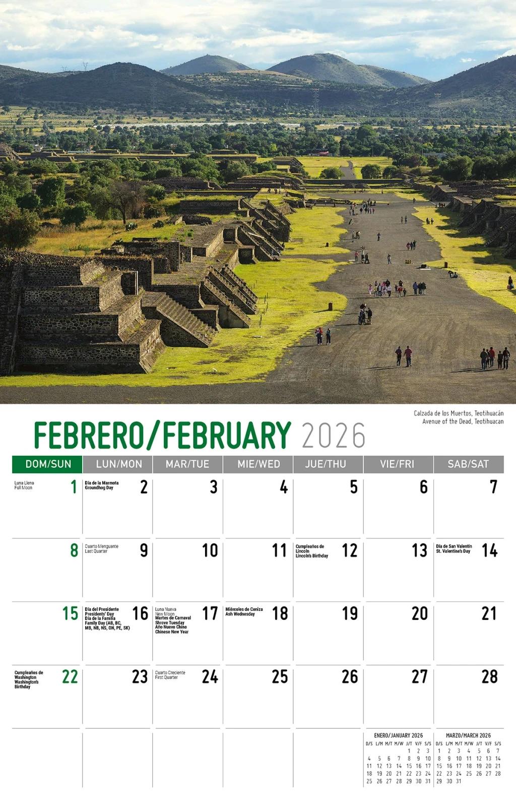 Galleria Wall Calendar 2026 Scenes Of Mexico (Spanish/English)