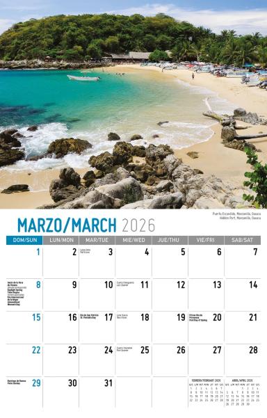 Galleria Wall Calendar 2026 Scenes Of Mexico (Spanish/English)