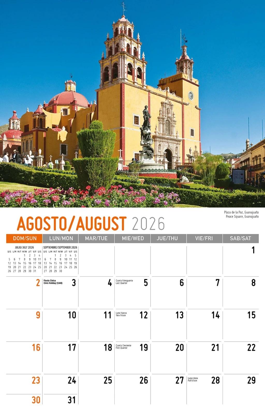 Galleria Wall Calendar 2026 Scenes Of Mexico (Spanish/English)