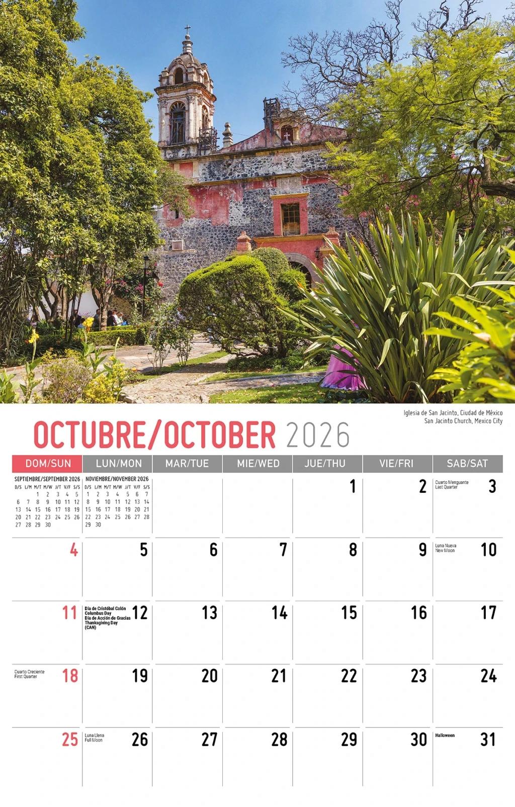 Galleria Wall Calendar 2026 Scenes Of Mexico (Spanish/English)