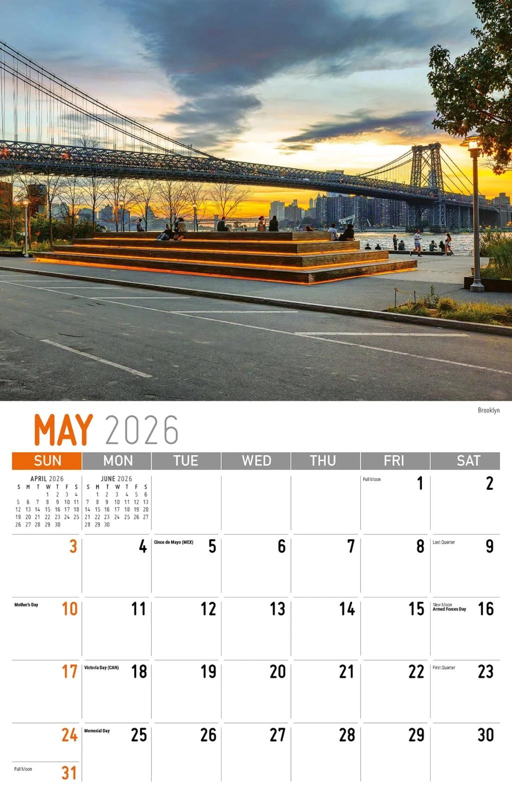 Galleria Wall Calendar 2026 Scenes Of New York