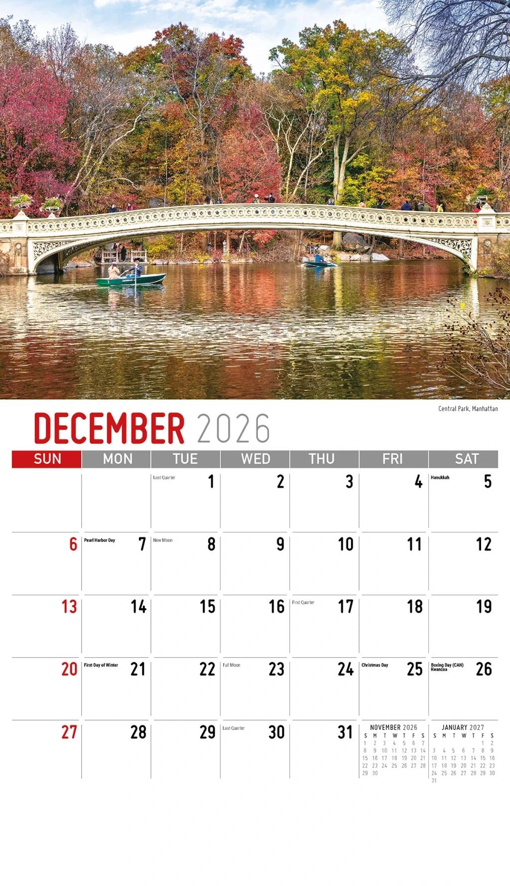 Galleria Wall Calendar 2026 Scenes Of New York