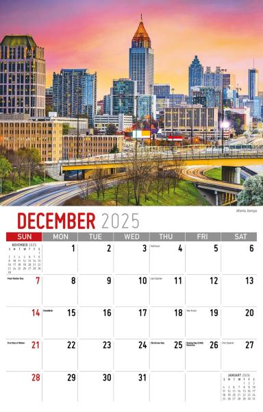 Galleria Wall Calendar 2026 Southeast USA