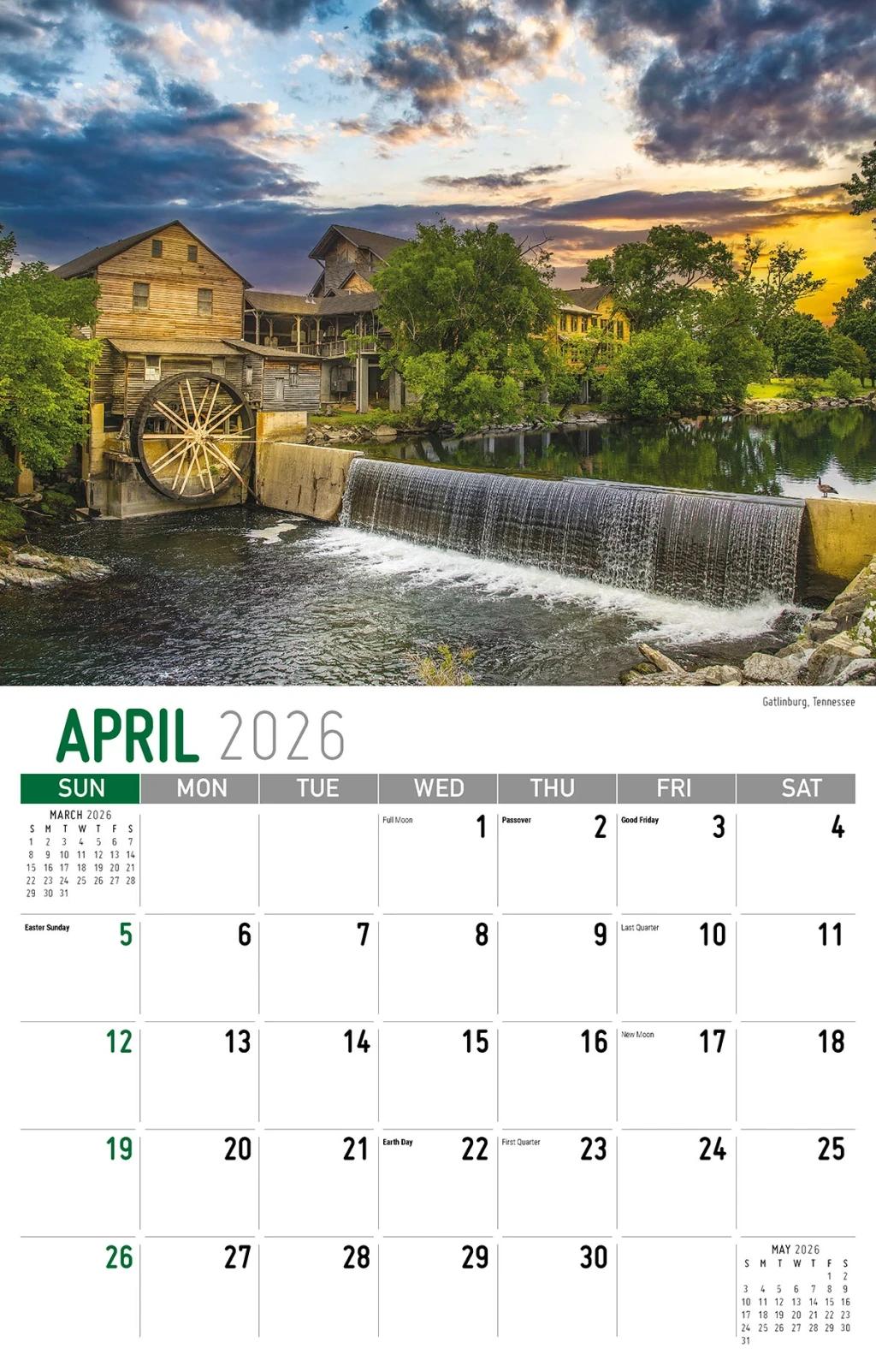 Galleria Wall Calendar 2026 Southeast USA