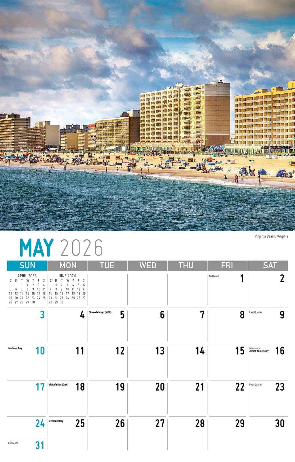 Galleria Wall Calendar 2026 Southeast USA