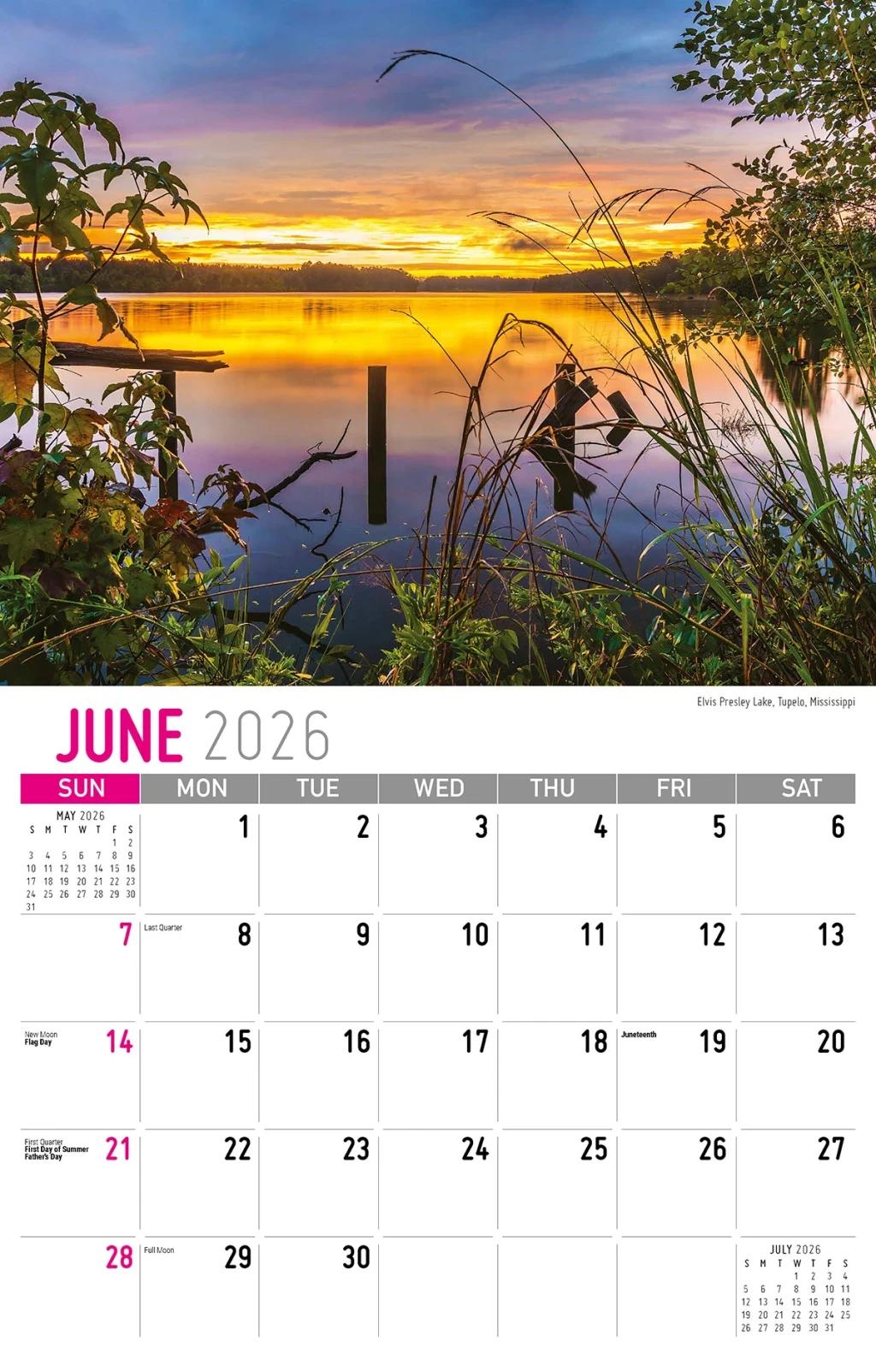 Galleria Wall Calendar 2026 Southeast USA