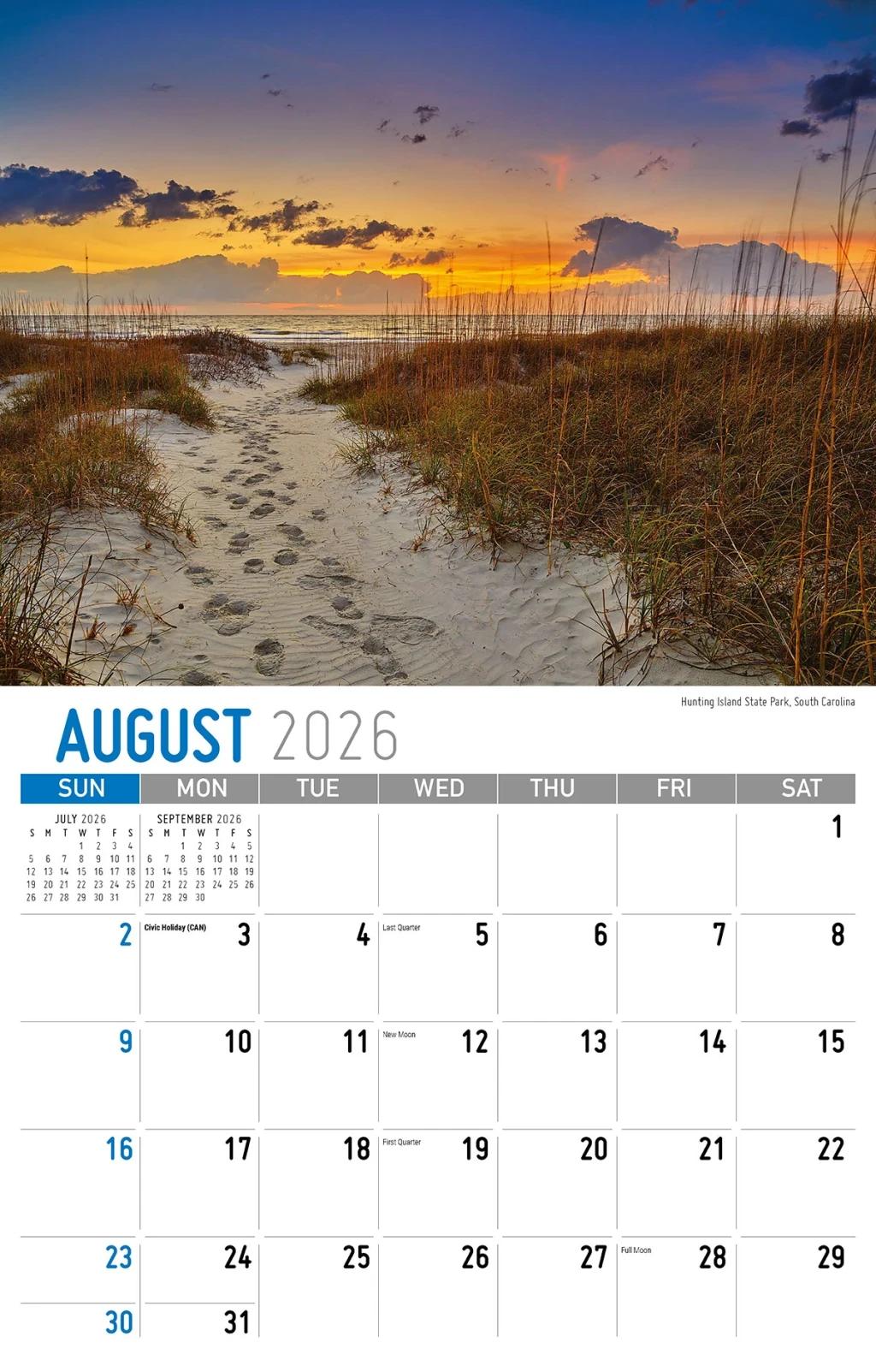 Galleria Wall Calendar 2026 Southeast USA