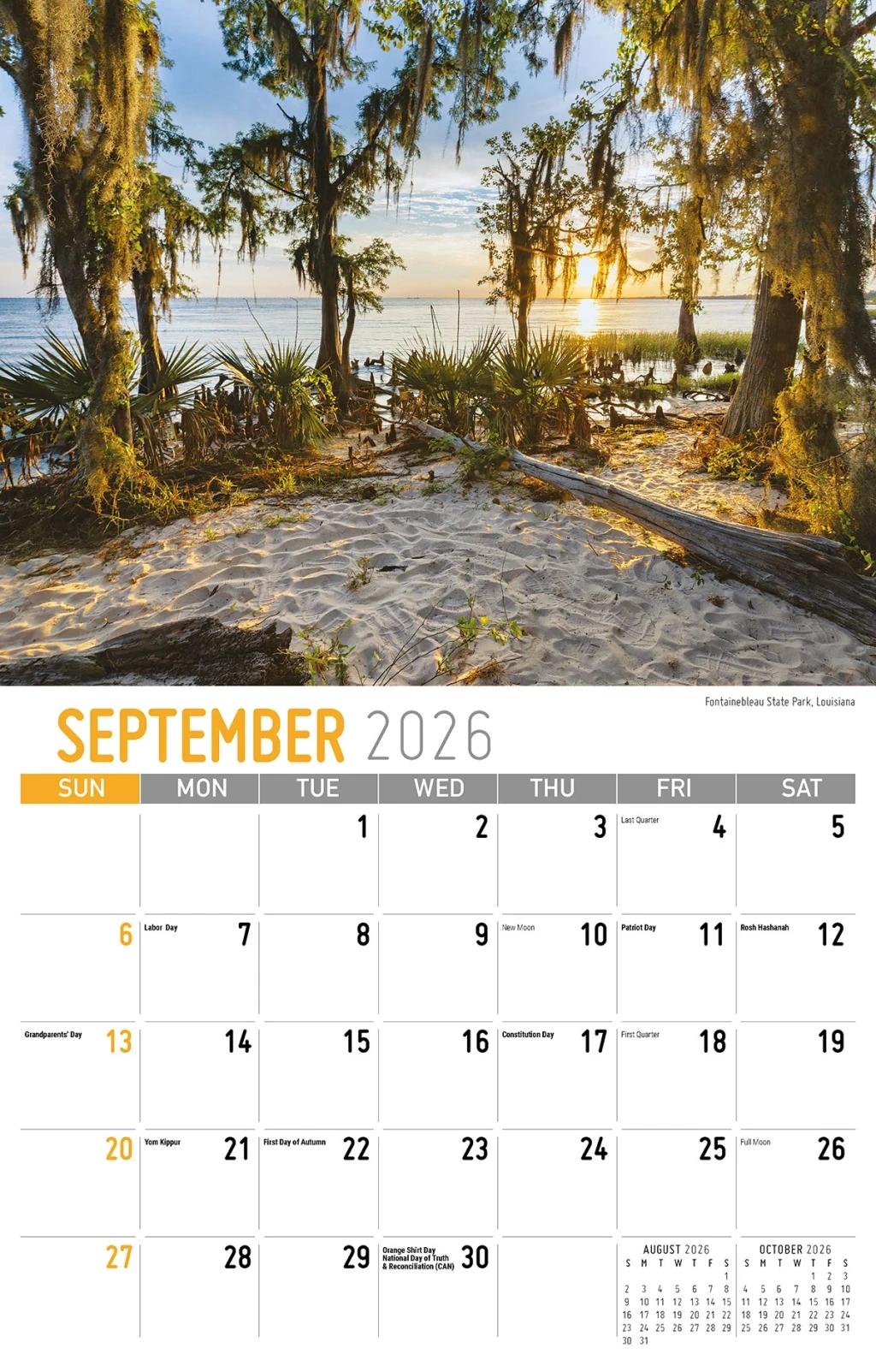 Galleria Wall Calendar 2026 Southeast USA