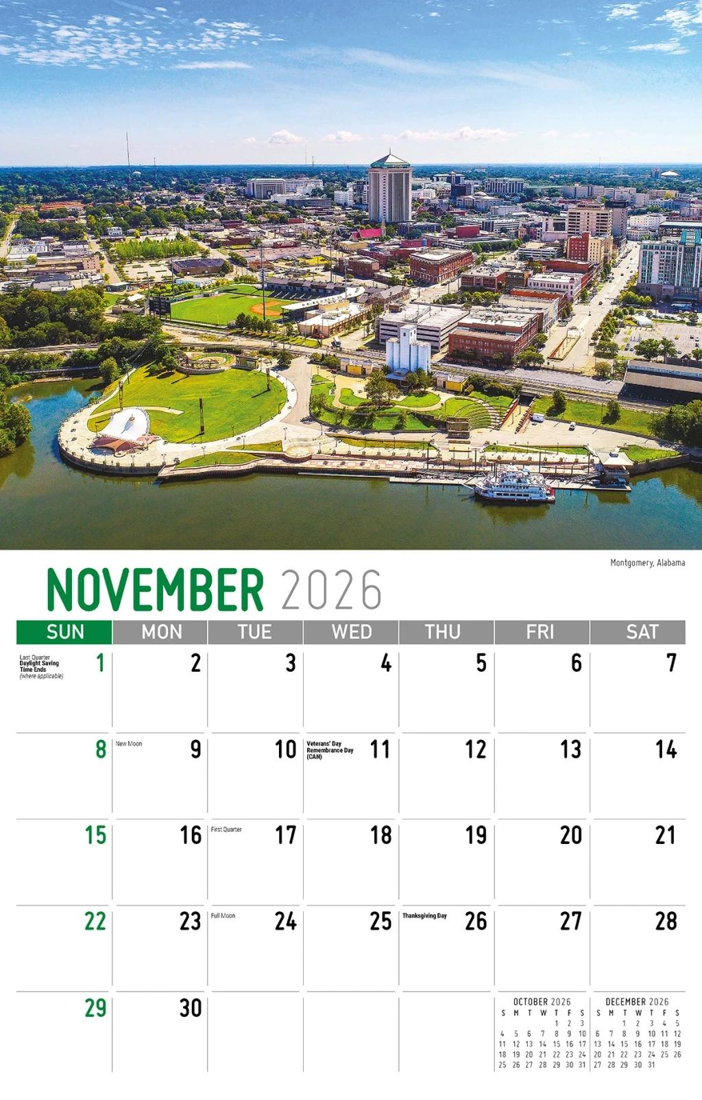 Galleria Wall Calendar 2026 Southeast USA