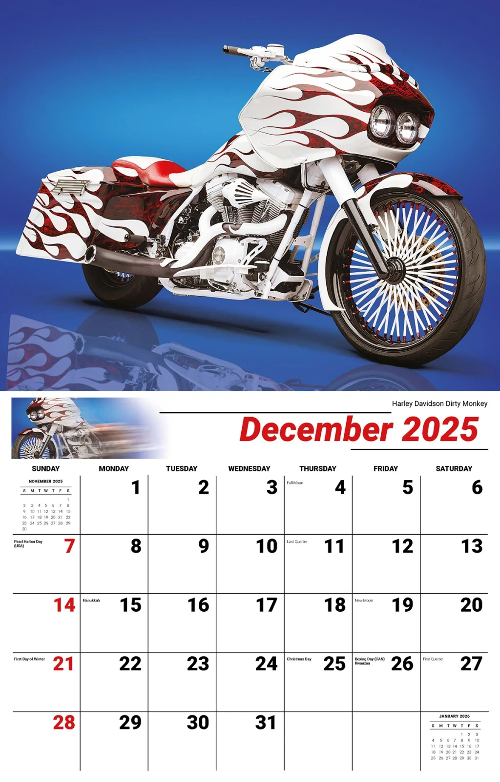 Galleria Wall Calendar 2026 Motorcycle Mania