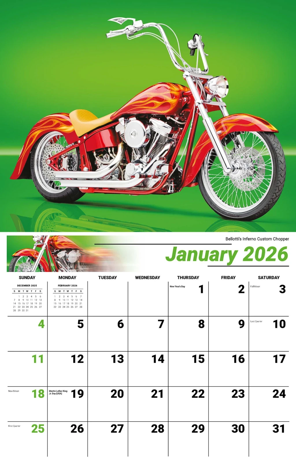 Galleria Wall Calendar 2026 Motorcycle Mania