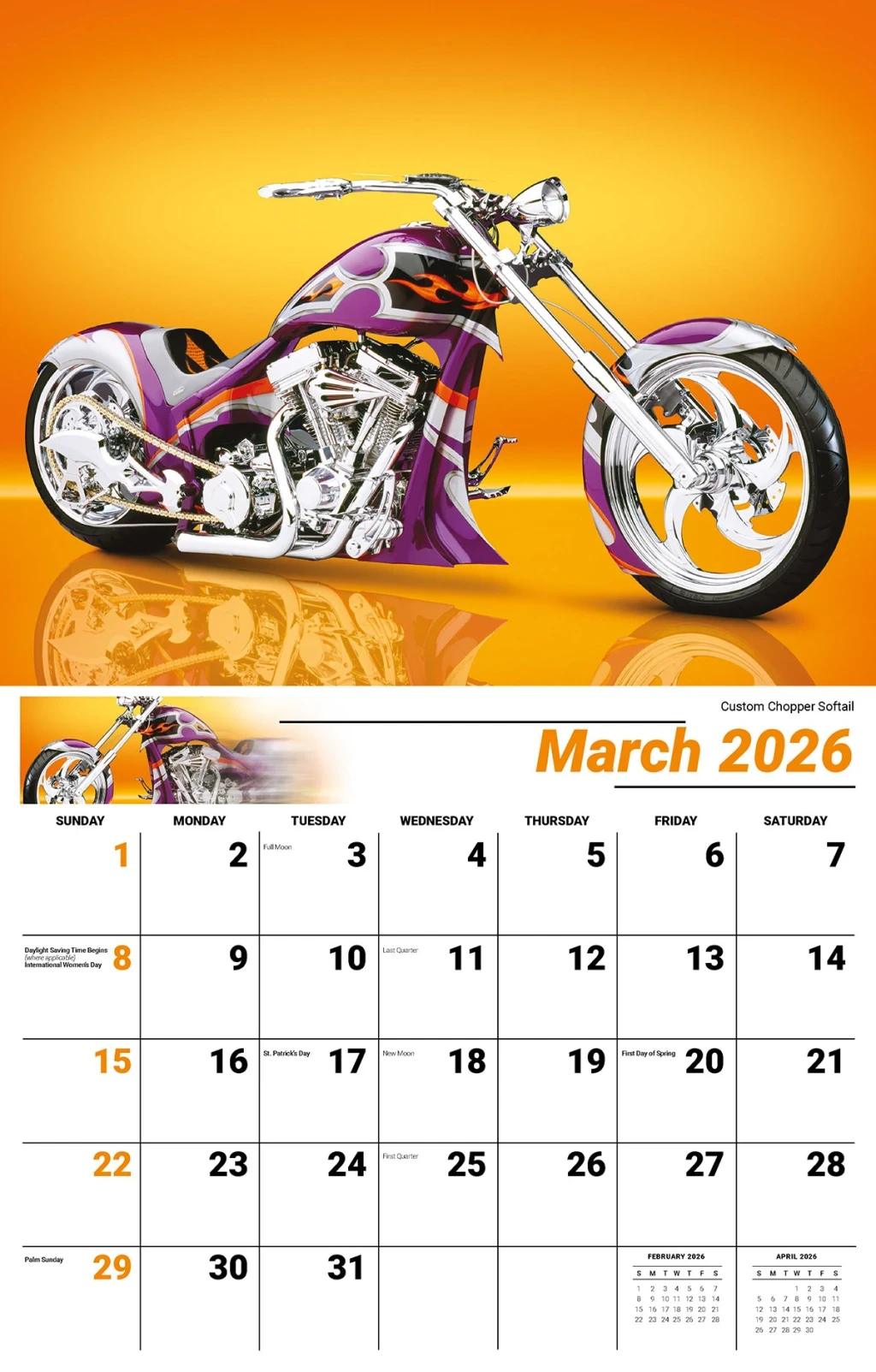 Galleria Wall Calendar 2026 Motorcycle Mania