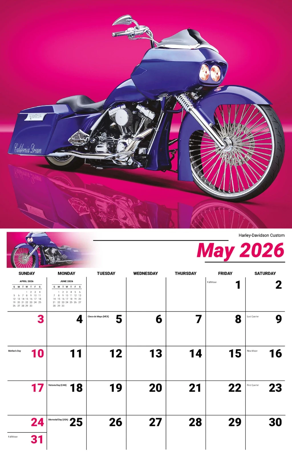 Galleria Wall Calendar 2026 Motorcycle Mania