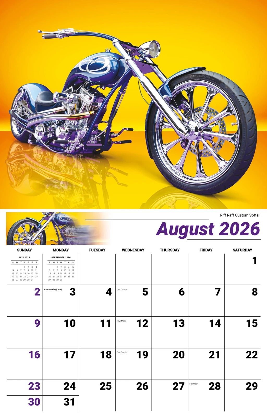 Galleria Wall Calendar 2026 Motorcycle Mania