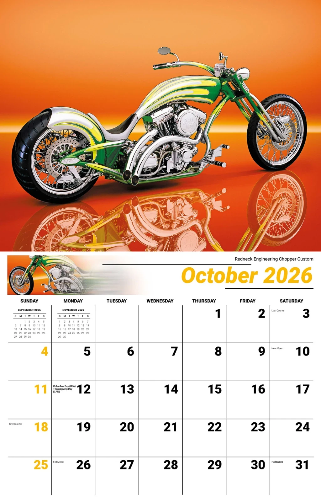 Galleria Wall Calendar 2026 Motorcycle Mania