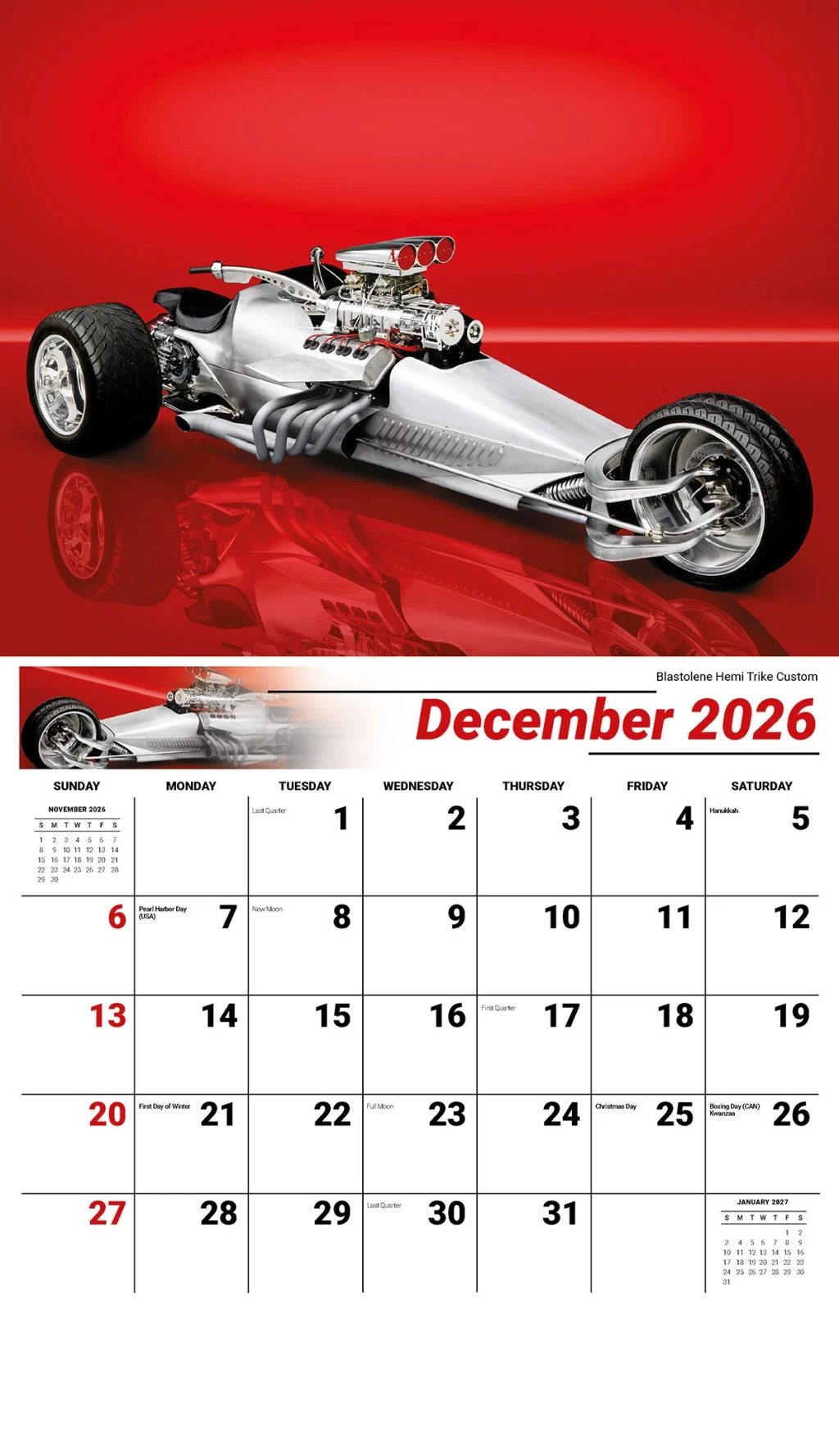 Galleria Wall Calendar 2026 Motorcycle Mania