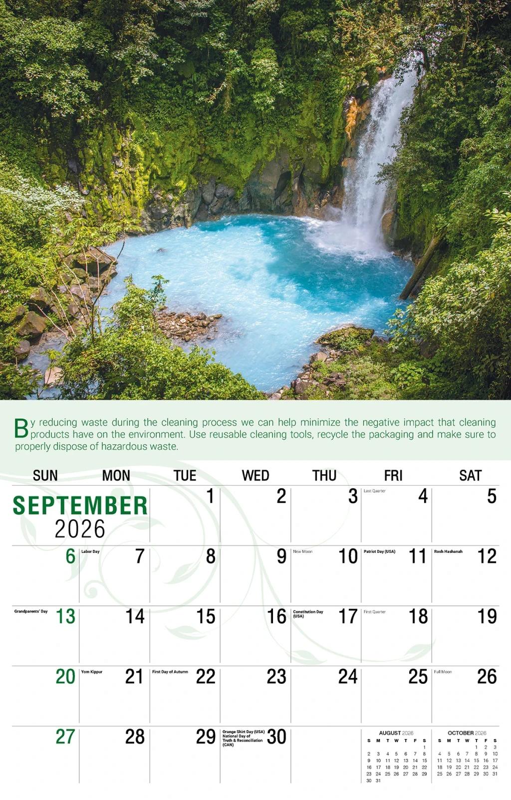 Galleria Wall Calendar 2026 Go Green