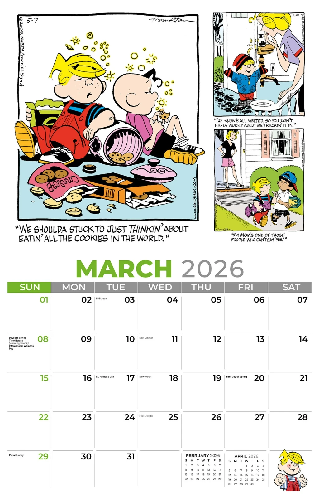Galleria Wall Calendar 2026 Dennis The Menace