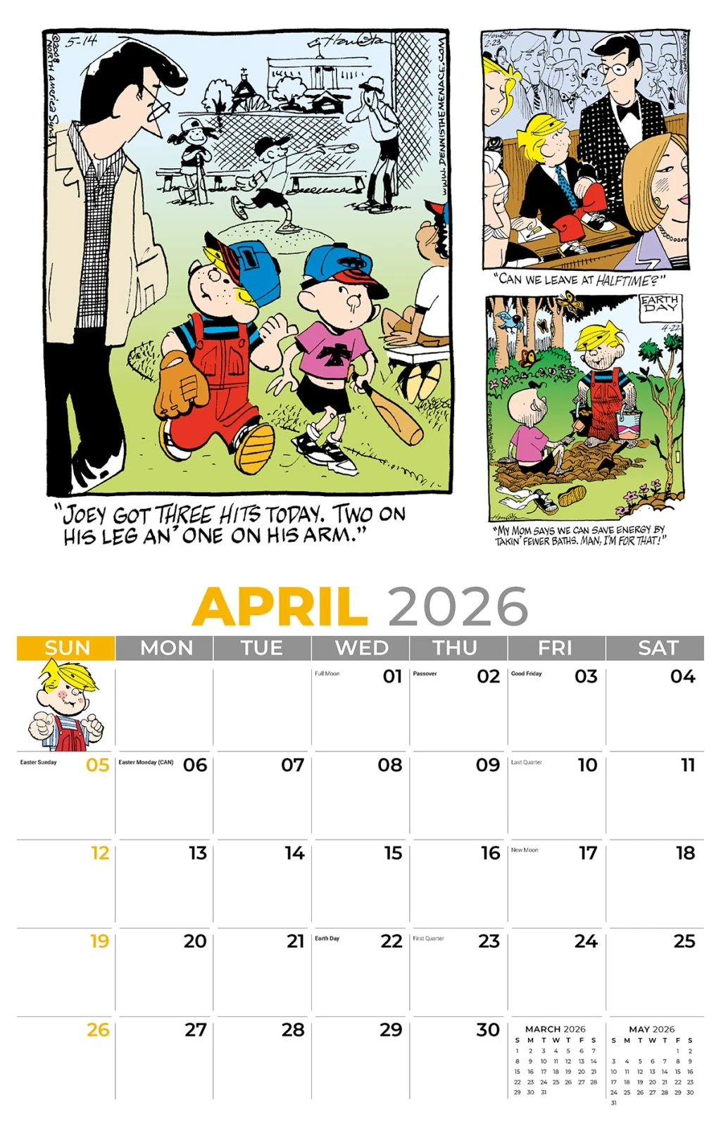 Galleria Wall Calendar 2026 Dennis The Menace