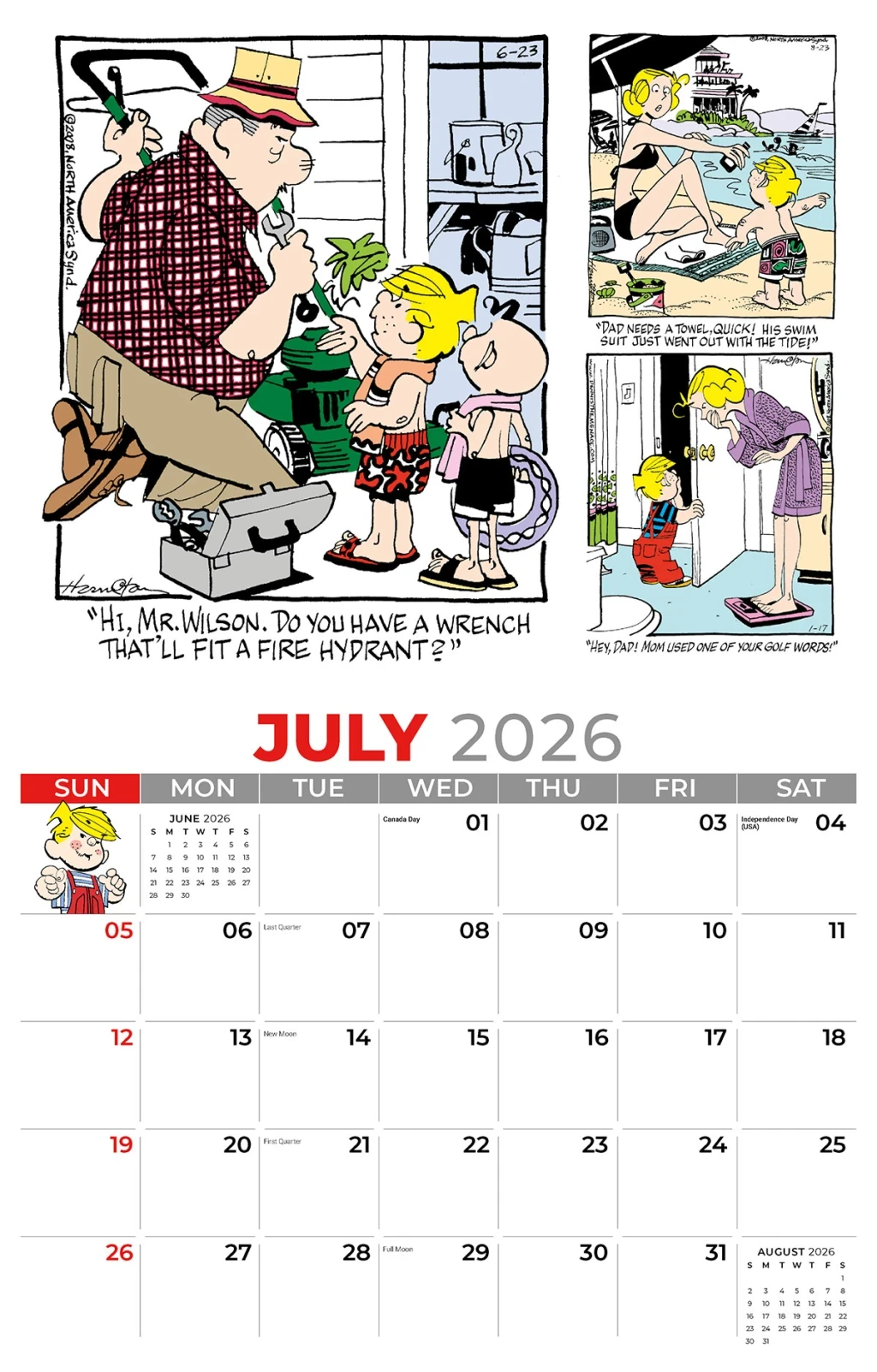 Galleria Wall Calendar 2026 Dennis The Menace