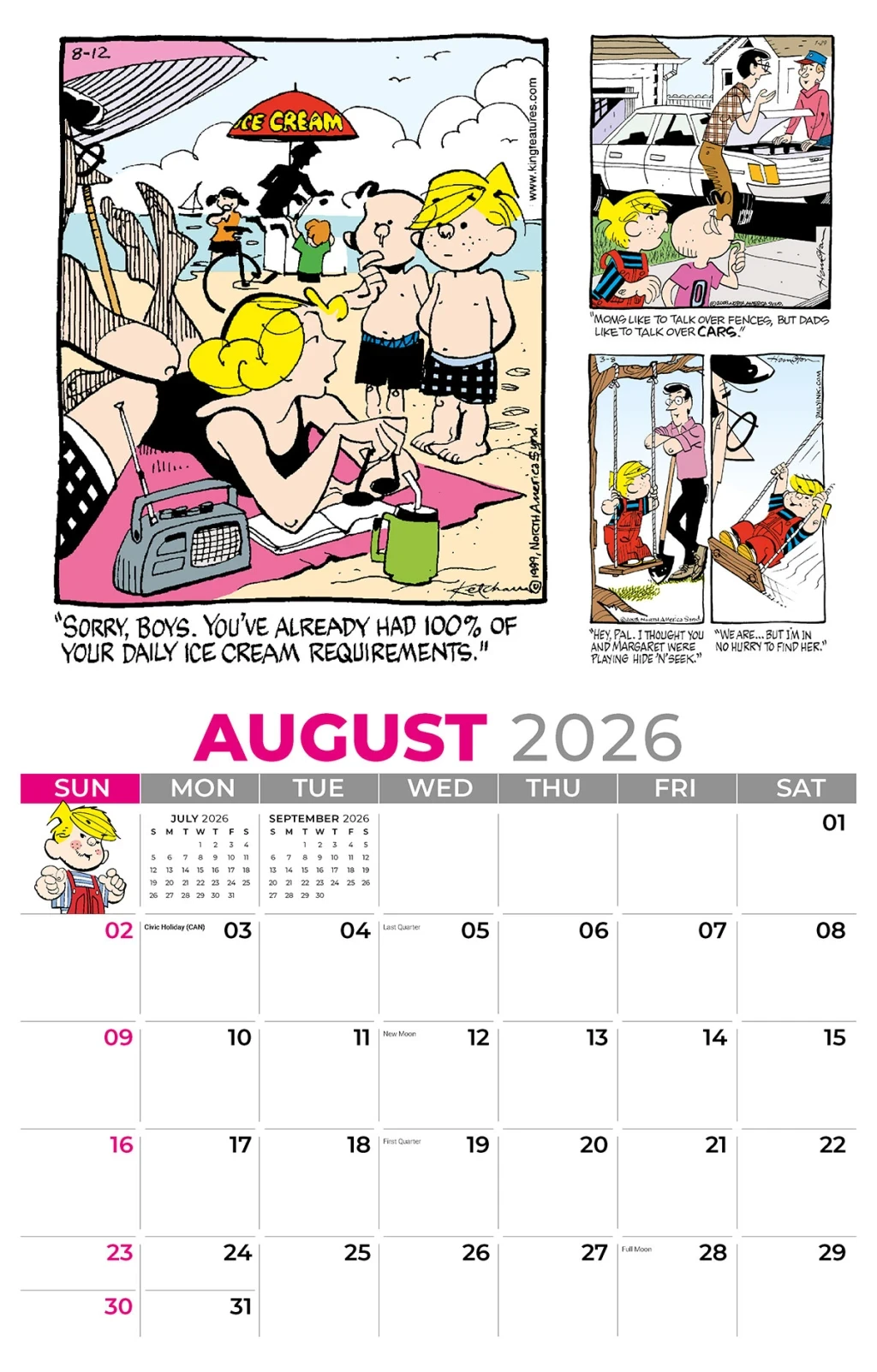 Galleria Wall Calendar 2026 Dennis The Menace