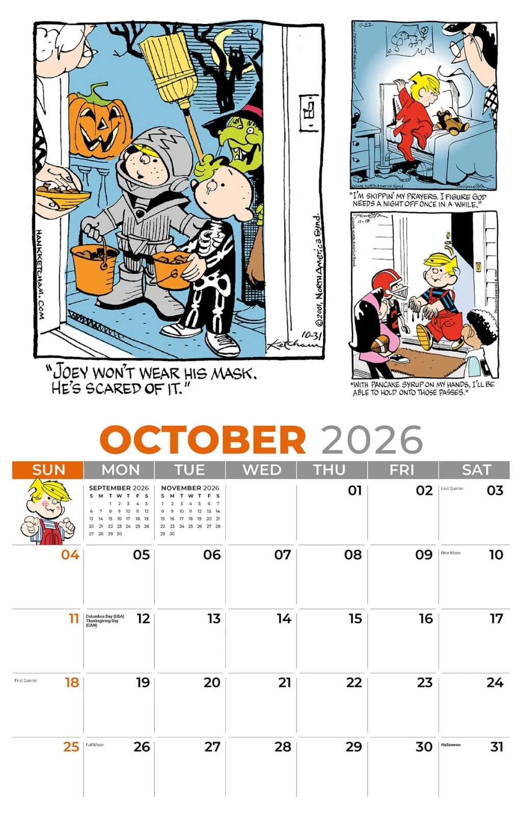 Galleria Wall Calendar 2026 Dennis The Menace
