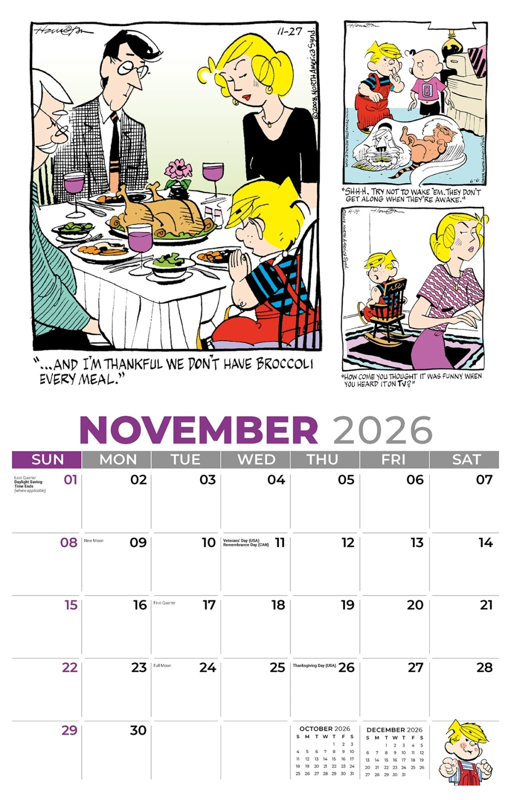Galleria Wall Calendar 2026 Dennis The Menace