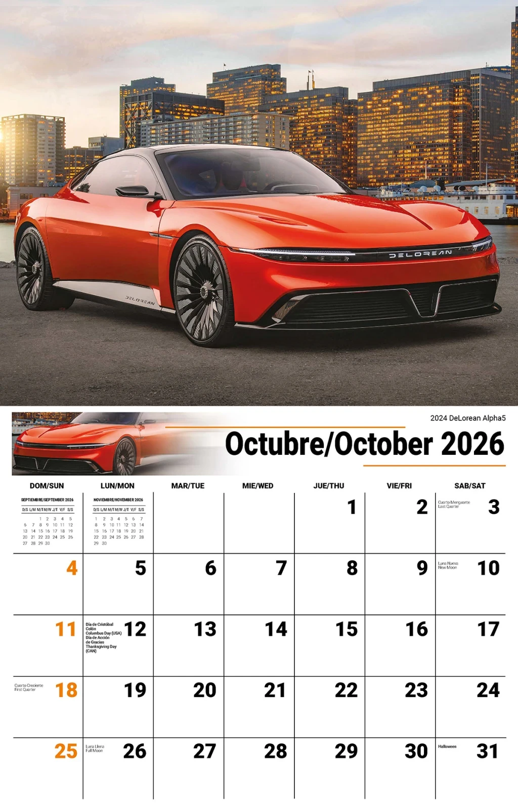Galleria Wall Calendar 2026 Exotic Cars (English/Spanish)