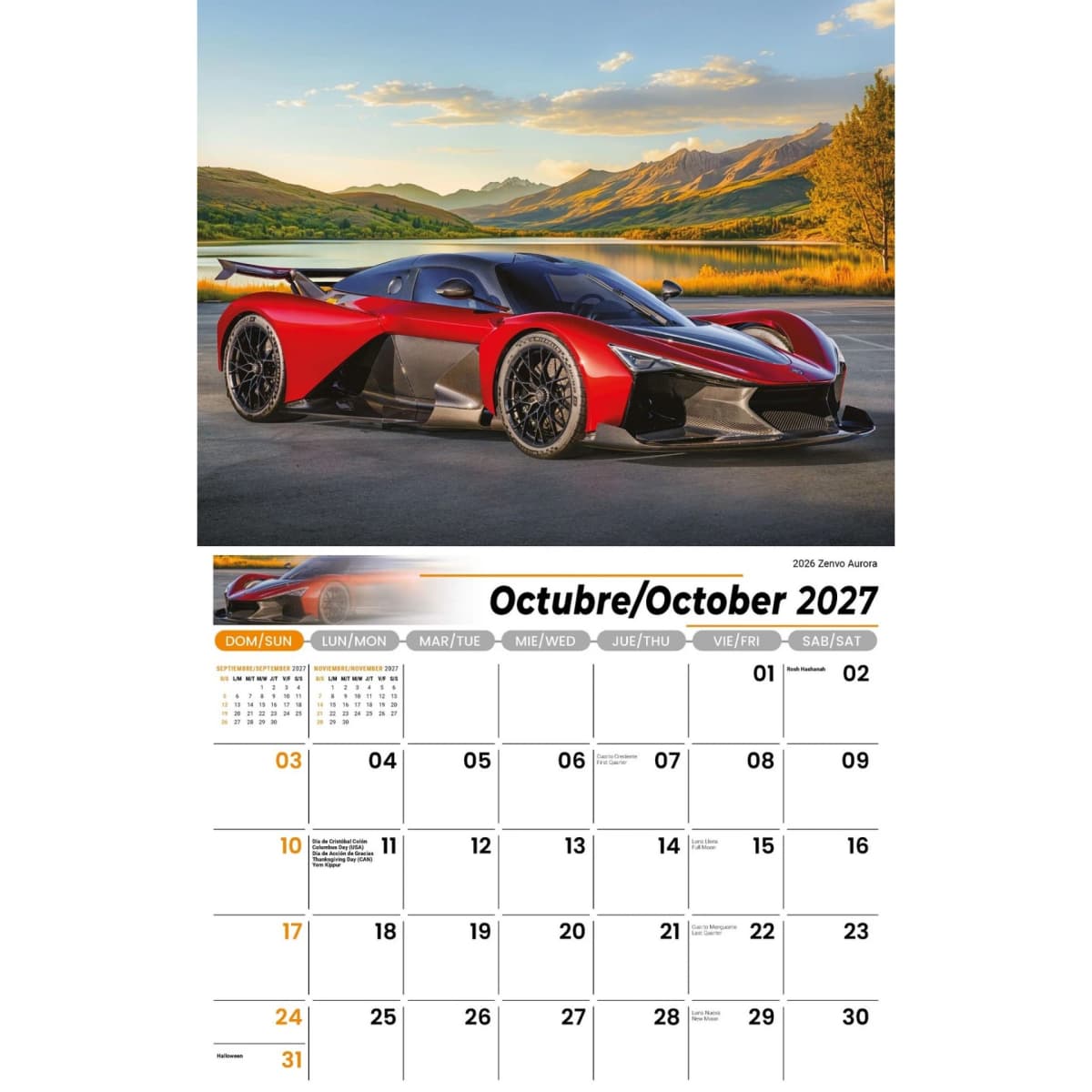 Galleria Wall Calendar 2027 Exotic Cars (English/Spanish)
