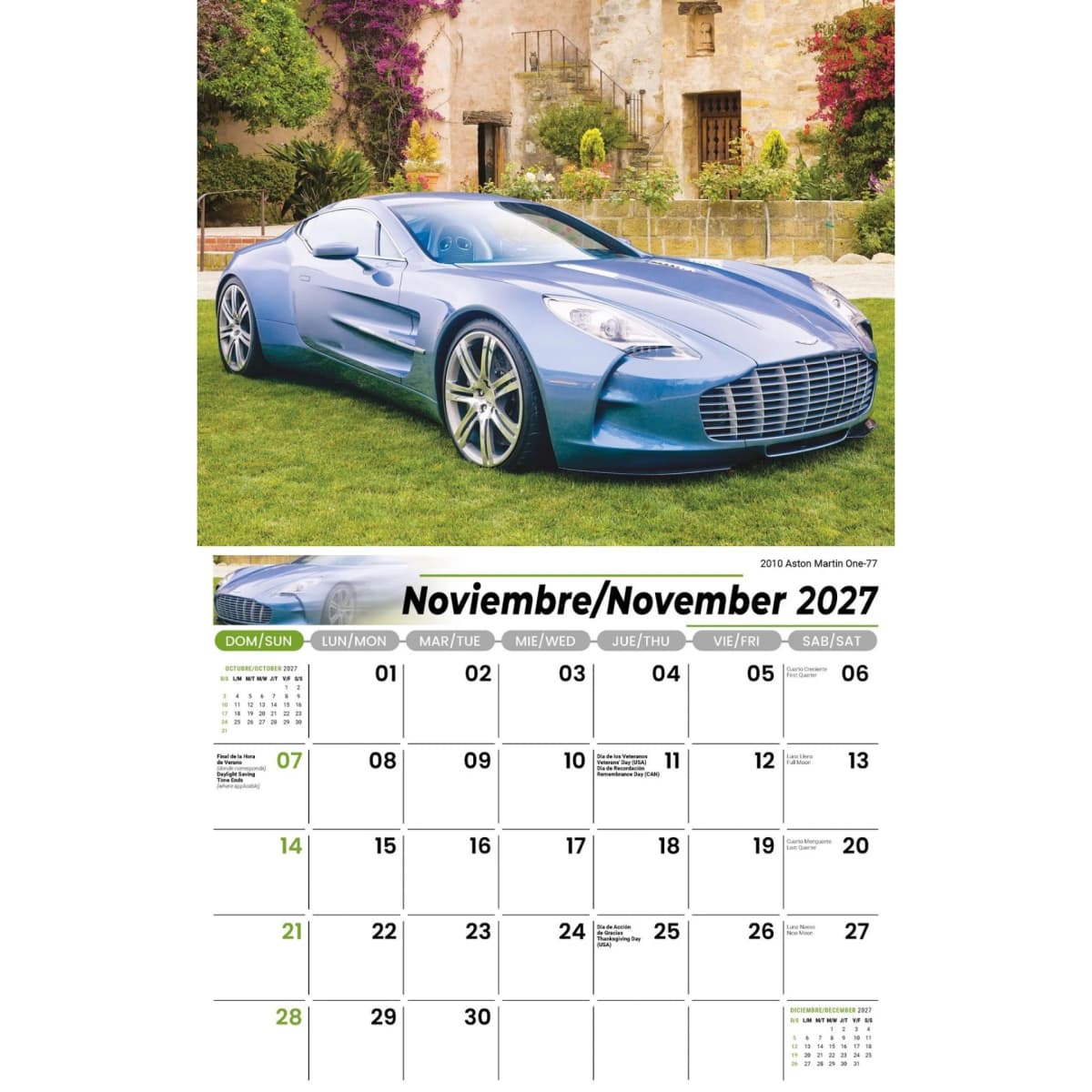 Galleria Wall Calendar 2027 Exotic Cars (English/Spanish)