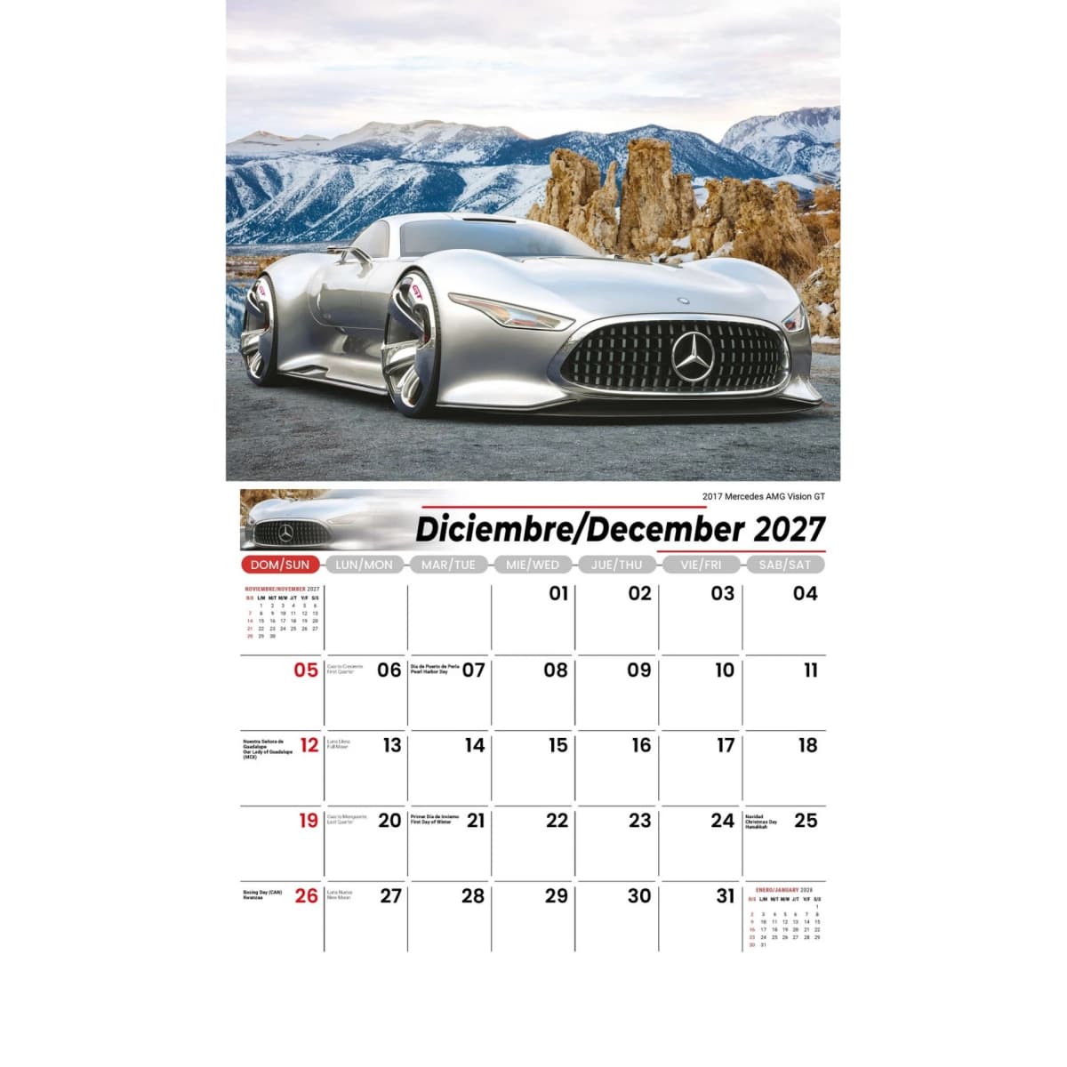 Galleria Wall Calendar 2027 Exotic Cars (English/Spanish)