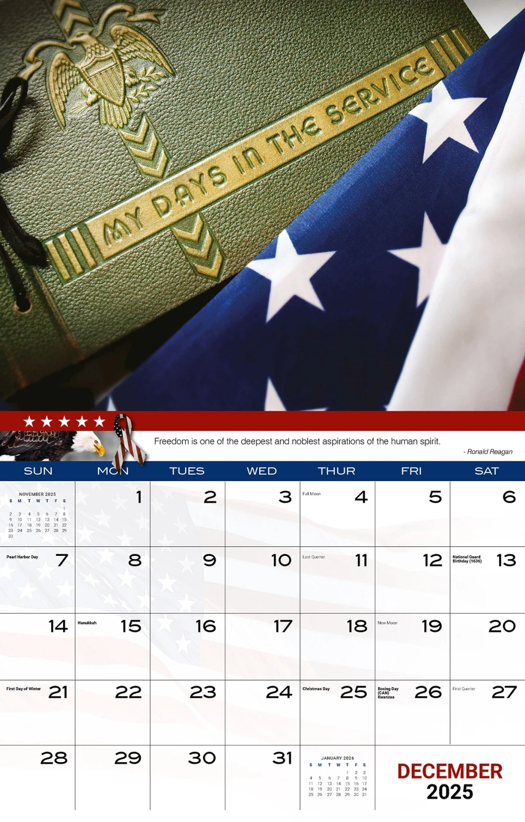 Galleria Wall Calendar 2026 Home Of The Brave