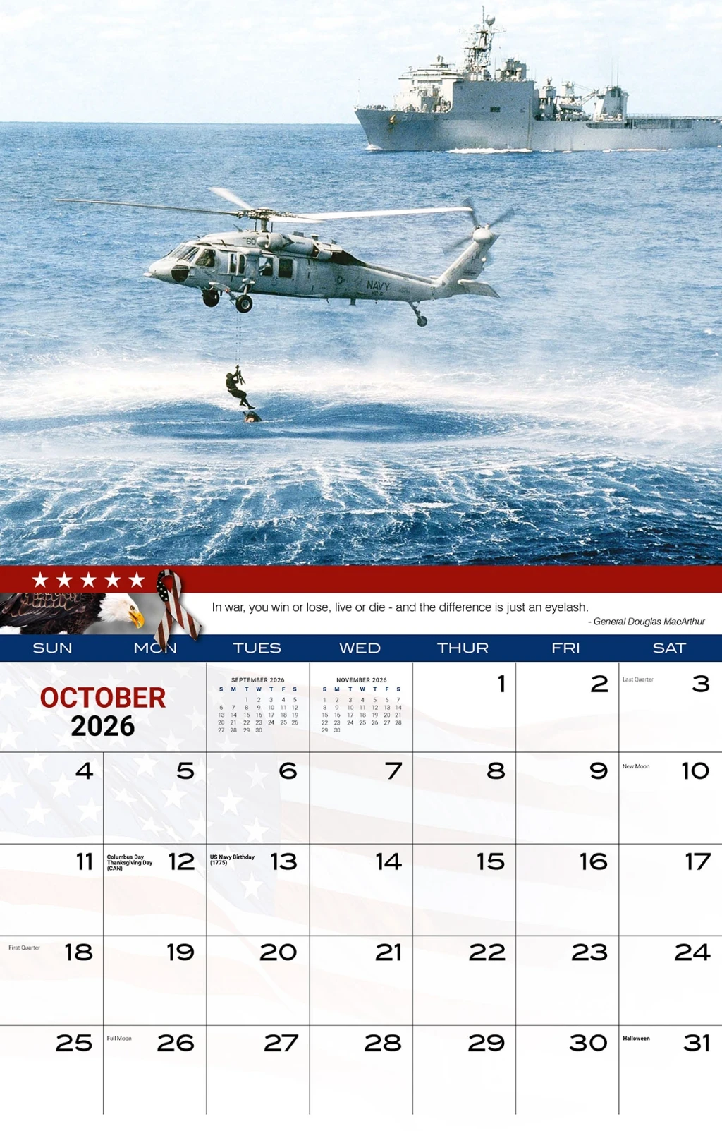 Galleria Wall Calendar 2026 Home Of The Brave