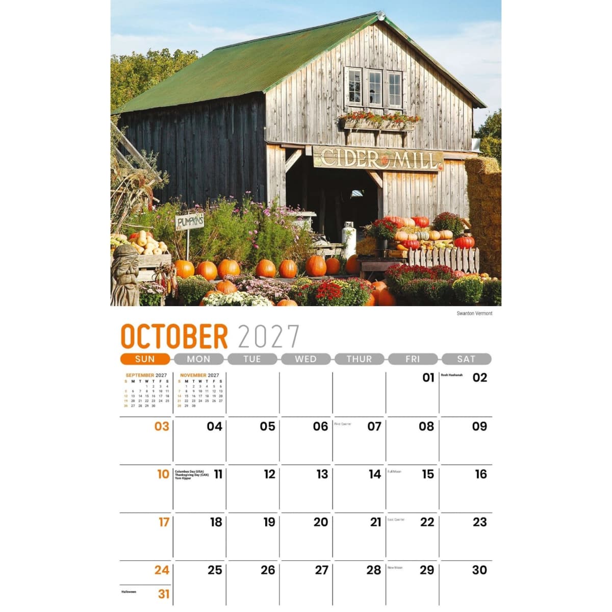 Galleria Wall Calendar 2027 Scenes Of New England