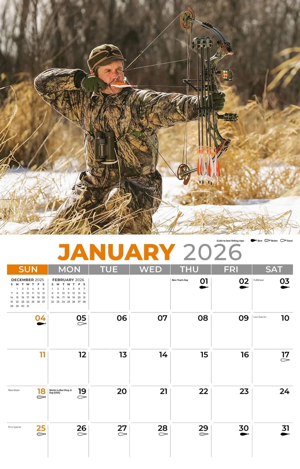 Galleria Wall Calendar 2026 Fishing and Hunting
